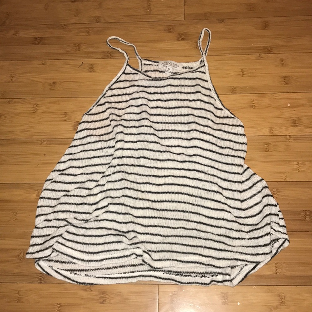 Lose knit stripped crew shirt